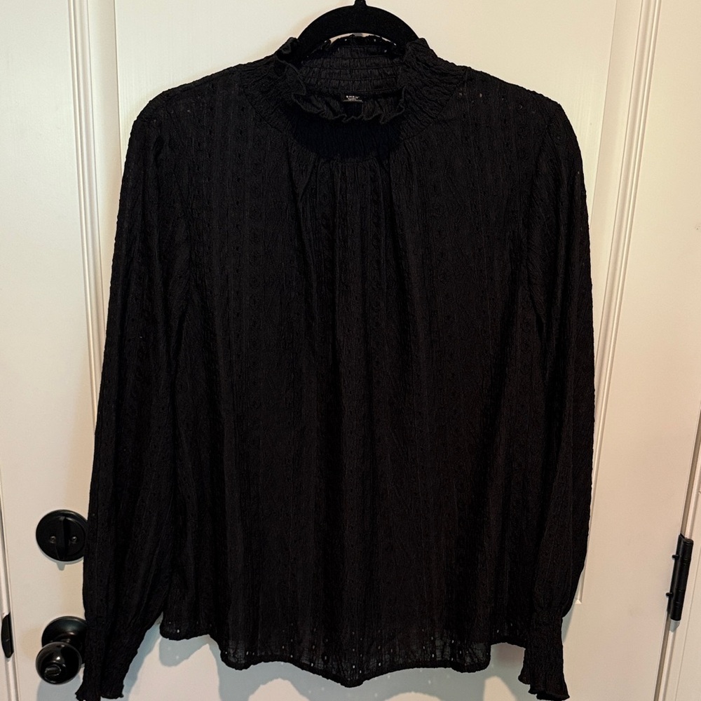 SHEIN Black Textured Blouse